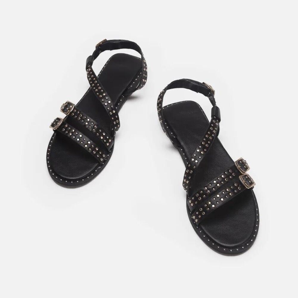 ✨ZARA RIVET STRAP BUCKLE CASUAL SZ 40 SANDALS✨ - Picture 3 of 7
